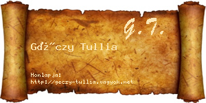 Géczy Tullia névjegykártya